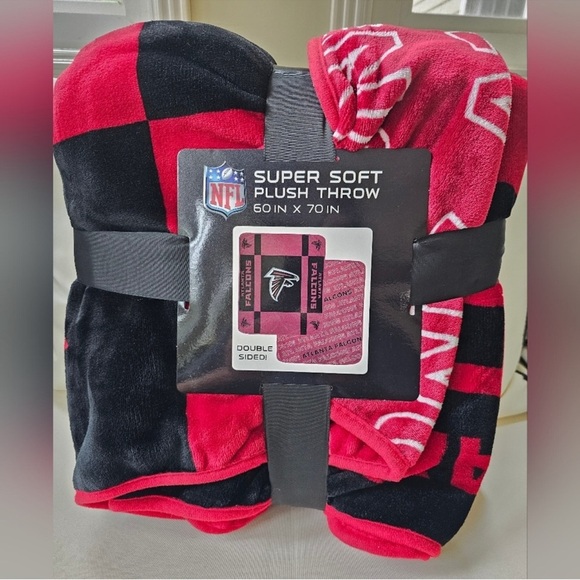 NFL Atlanta Falcons Red and Black Double Sided Blanket 60x70" New - Picture 2 of 3